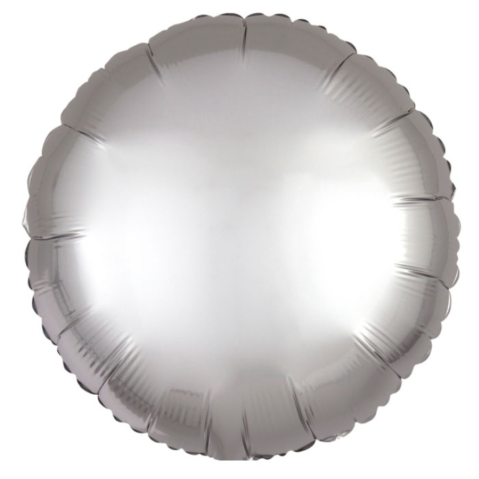 Amscan Folienballon Silk Lustre Rund Silber 43 cm