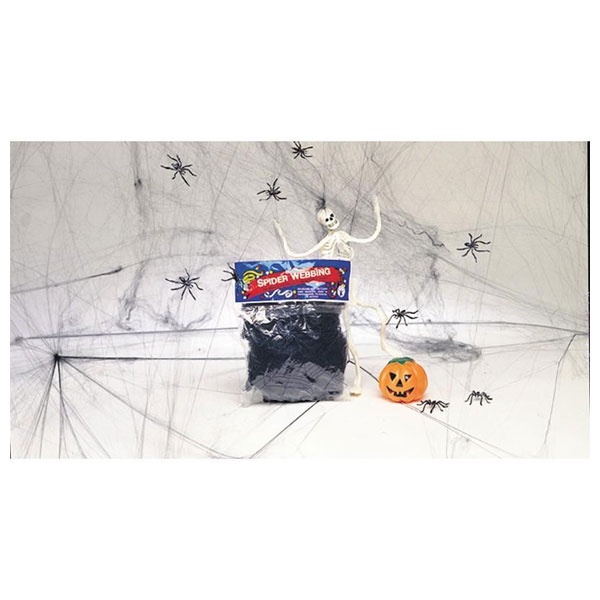 Kostüm-Zubehör Spinnennetz schwarz 60g mit 4 Spinnen