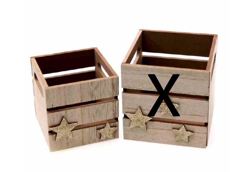 Deko Weihnachten Holz Box mit goldenen Stern Ø 10 cm