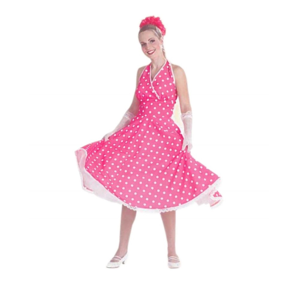 Kostüm Damenkostüm RocknRoll Petticoat-Kleid pink Gr. 40