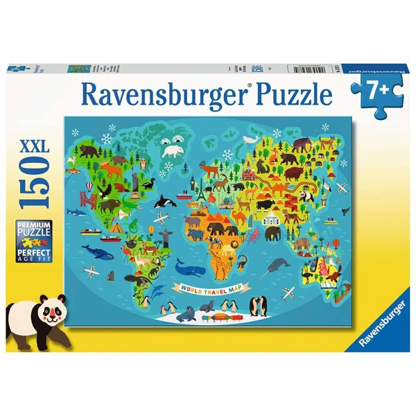 Ravensburger Puzzle Tierische Weltkarte 150 Teile
