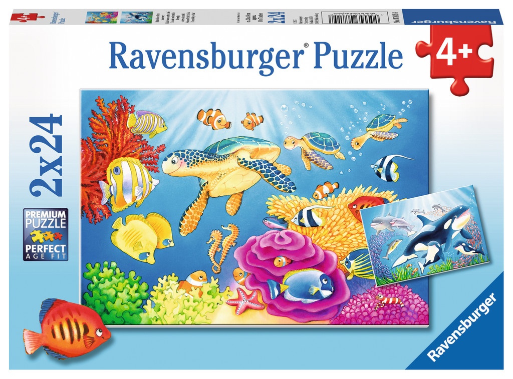 Ravensburger Puzzle Kunterbunte Unterwasserwelt 2 x 24 Teile