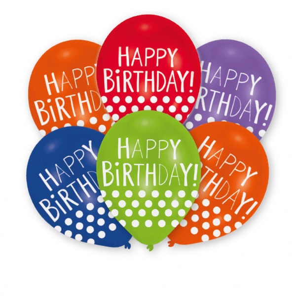 Luftballons Happy Birthday Dots