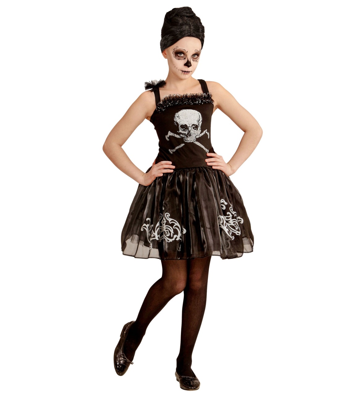 Kostüm Skullerina Halloween- Kleid Gr. 158