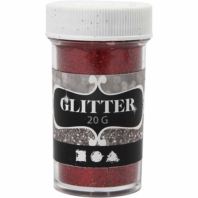 Bastelmaterial Glitter 20g rot