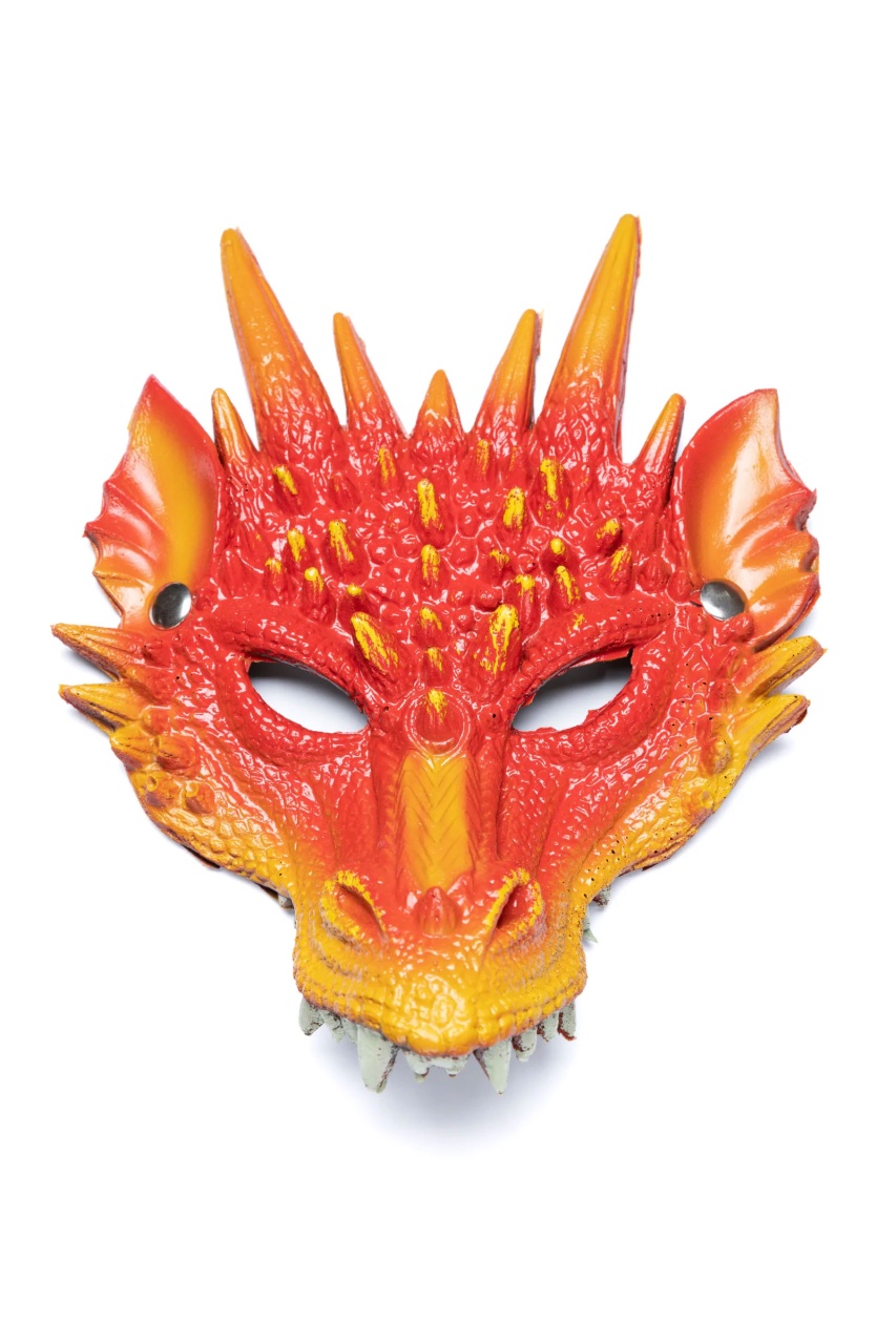 Kostüm Zubehör Drachen Maske rot