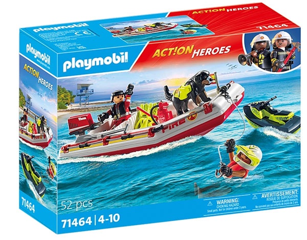 Playmobil Action Heroes 71464 Feuerwehrboot mit Aqua Scooter
