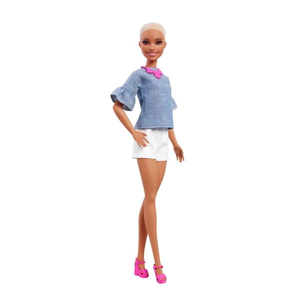 Barbie Puppe Fashionistas 82 mit Buzz Cut und weißer Shorts