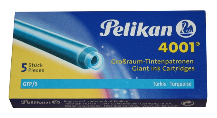 Pelikan Großraum Tintenpatrone 4001 türkis 5 Stück