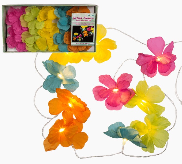 Lichterkette Blumen Blüten mit LED