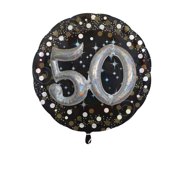 Folienballon Multi sparkling Zahl 50