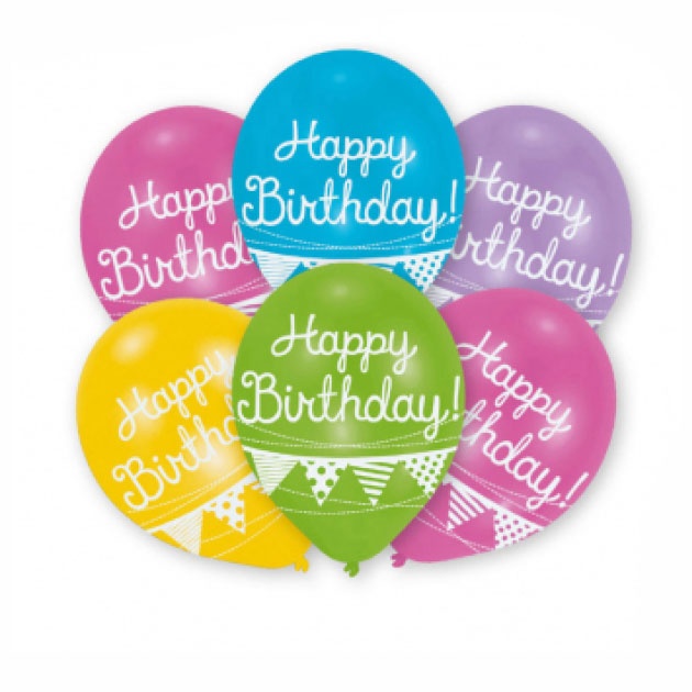 Latexballons Happy Birthday (6 Stück)
