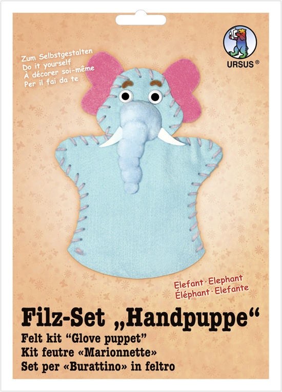 Filz-Bastel-Set Handpuppe Elefant