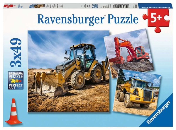 Ravensburger Puzzle Baufahrzeuge im Einsatz 3 x 49 Teile