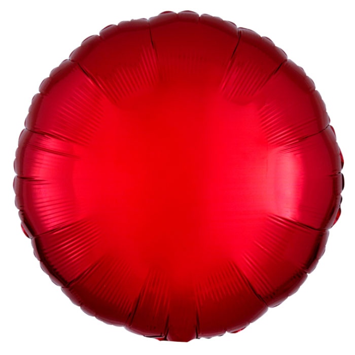 Amscan Folienballon Rund Metallic rot 43 cm