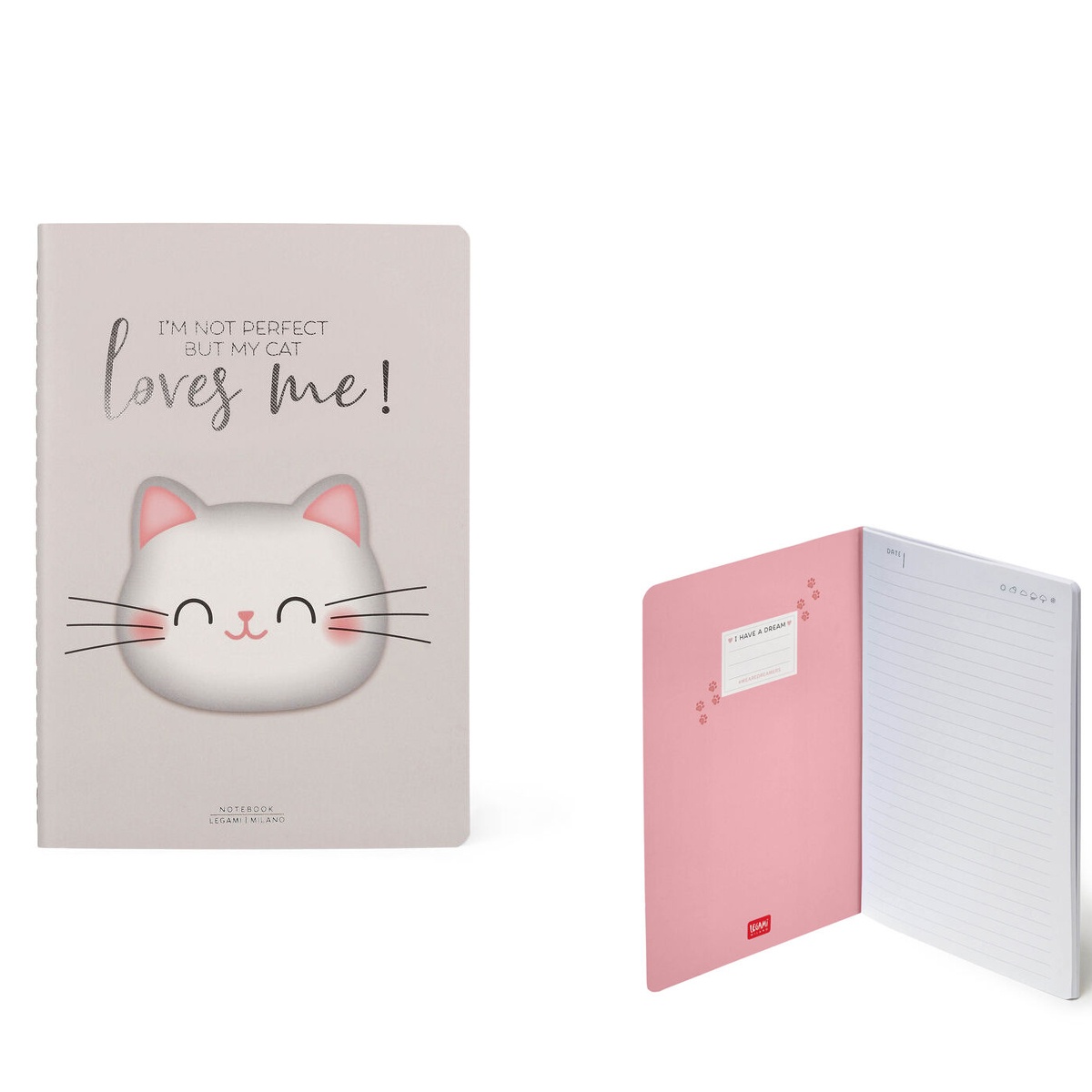 Liniertes Notizbuch - Medium - A5-Format Kitty von Legami