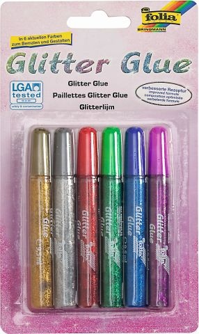 Folia Glitter-Glue Stifte 6 Stück