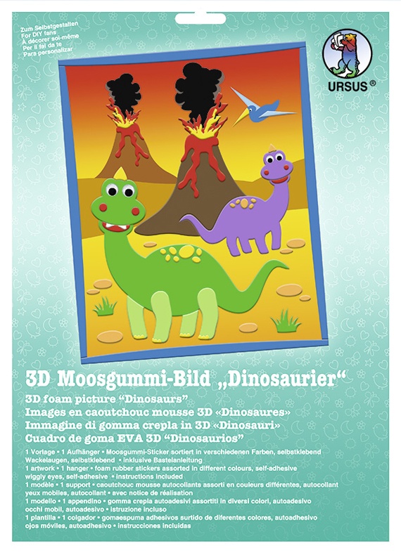 Bastelmappe Moosgummi-Bild 3D Dinosaurier