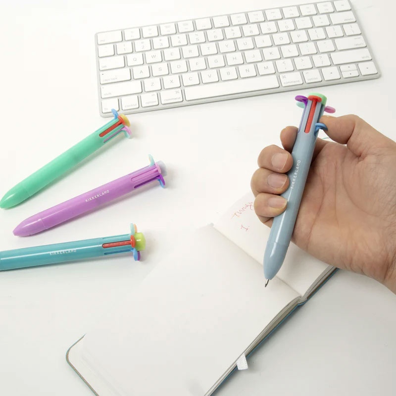 KIKKERLAND Rainbow Flower Pen 6 Farben in einem Stift sortie