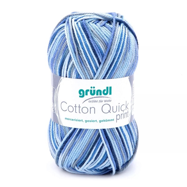 Gründl Wolle Cotton Quick Print 50 g blau marine grau mix