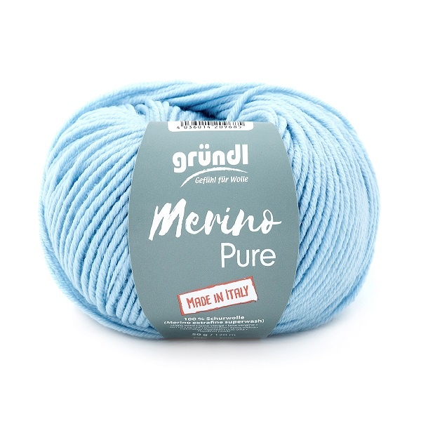 Gründl Wolle Merino Pure 50 g pastellblau