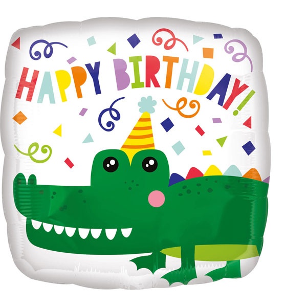 Folienballon Happy Birthday Kroko