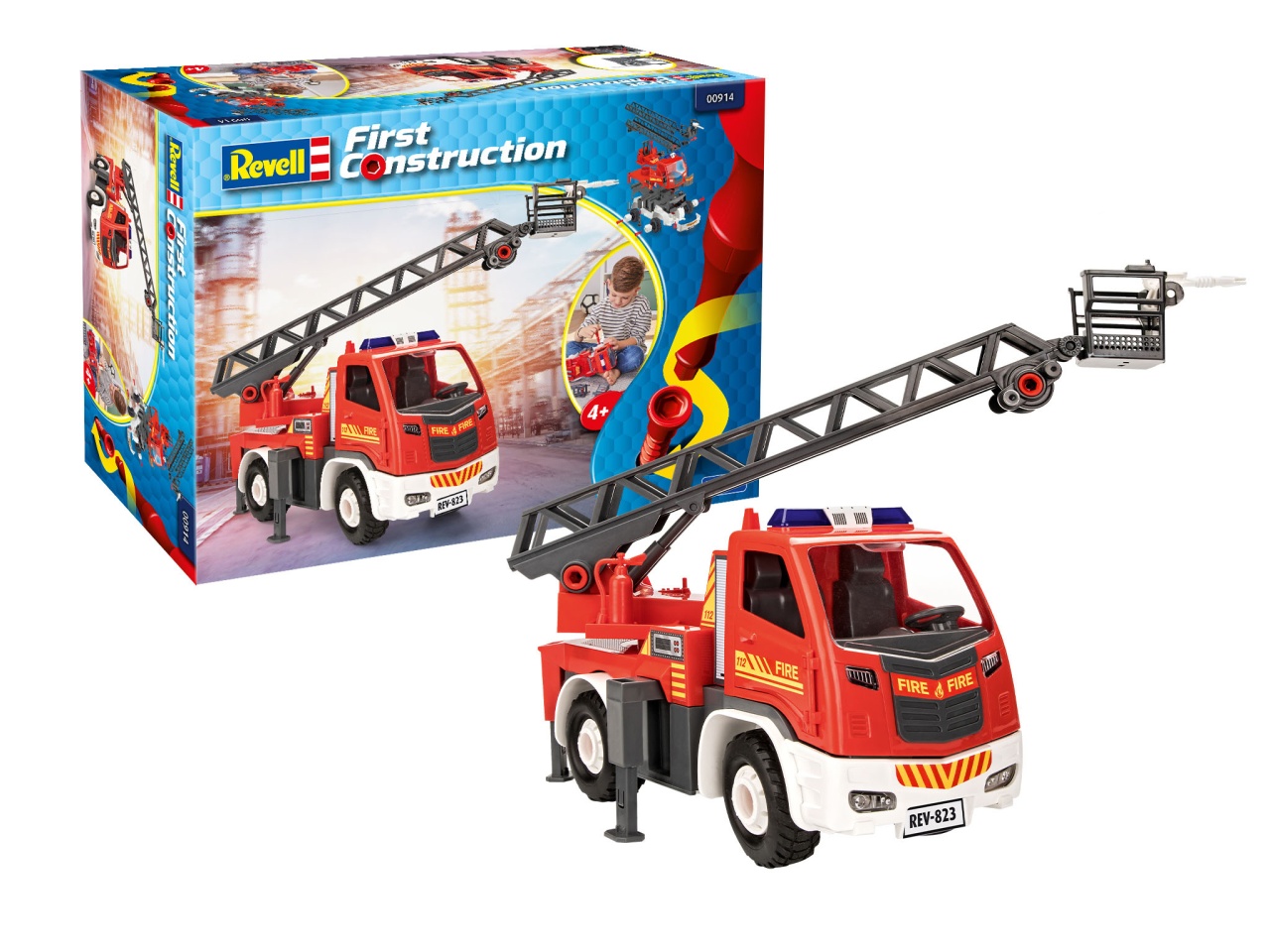 Revell First Construction Feuerwehrauto Leiterwagen  1:20