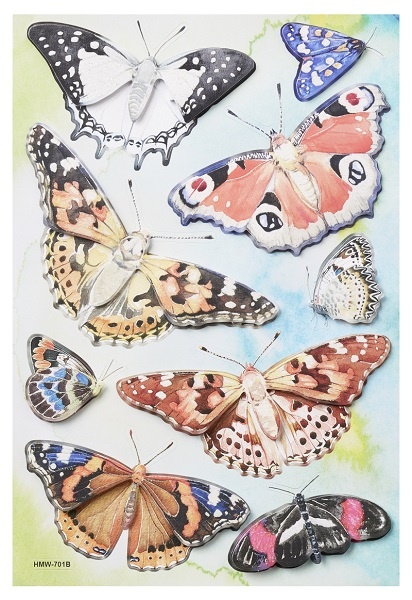3D Sticker Schmetterlinge 2,5 - 10 cm