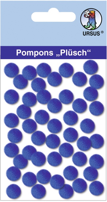 Pompons Plüsch Ø 10mm blau