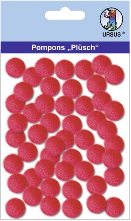 Pompons Plüsch Ø 15 mm rot
