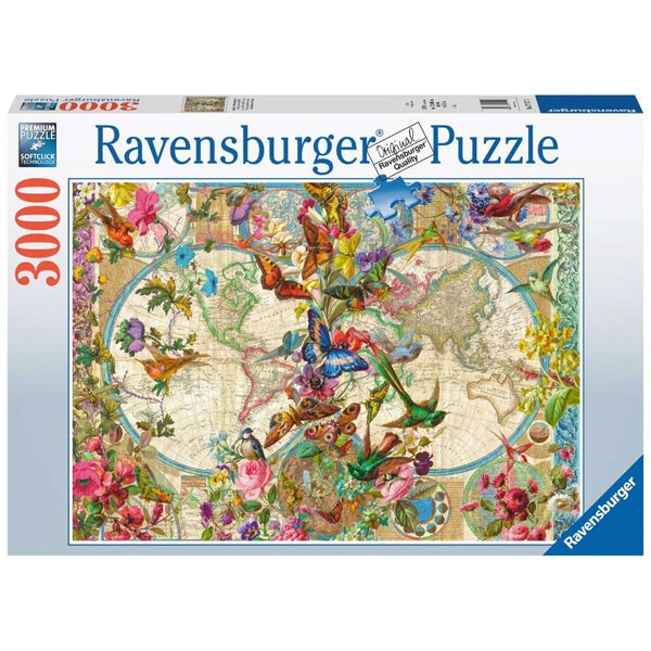 Ravensburger Puzzle Weltkarte mit Schmetterlingen 3000 Teile