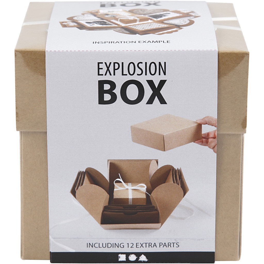 Geschenkbox Explosionsbox braun