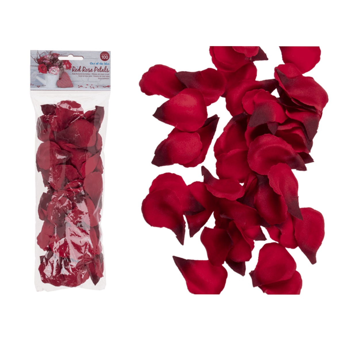 Rosenblütenbätter rot künstlich 100 Stück