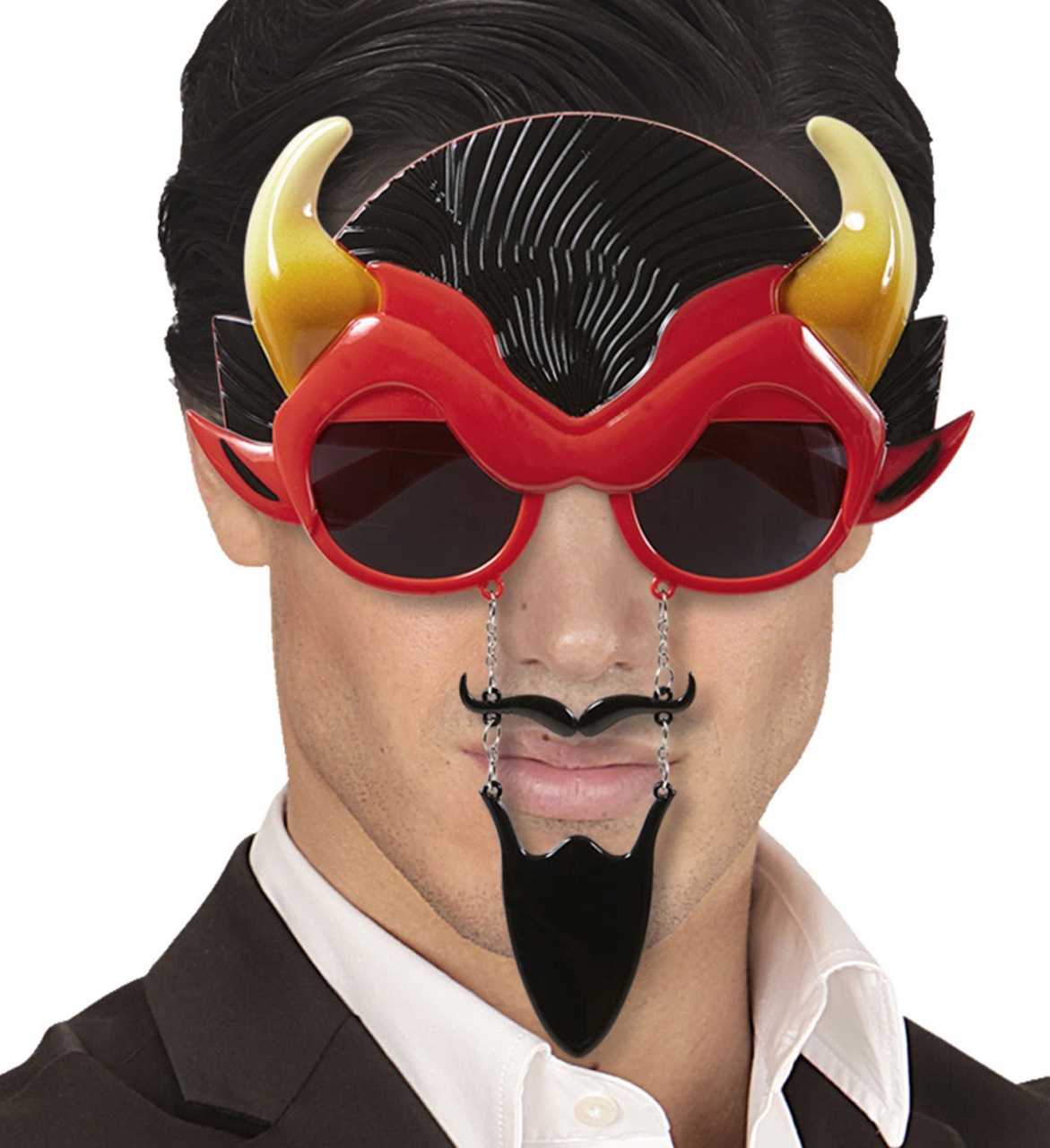 Kostüm Zubehör Brille Teufel mit Bart