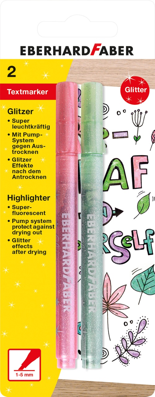 Eberhard Faber Textmarker Glitter pastell rosa grün