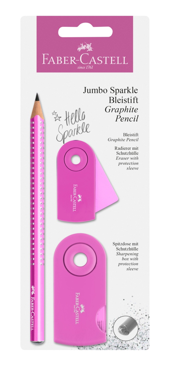 Faber-Castell Bleistiftset Jumbo Grip Sparkle pearl pink