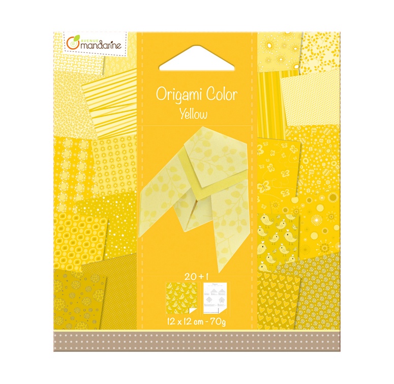 Avenue Mandarine Origami Papier Urban 12 x 12 cm gelb