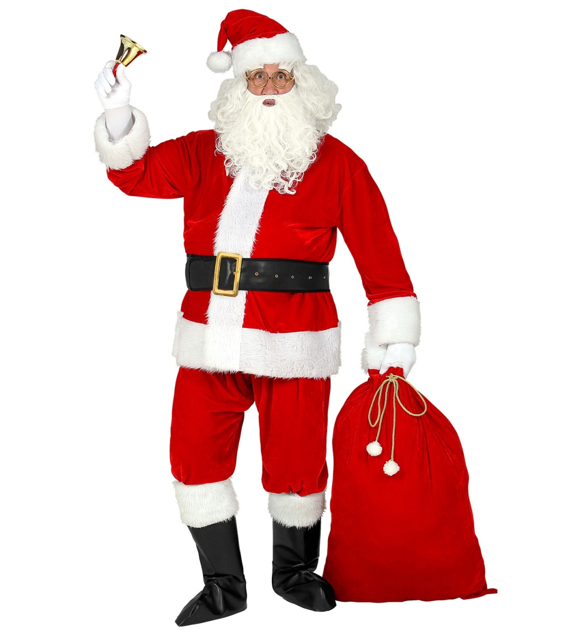 Kostüm Weihnachtsmann Santa XXL mit Bart, Sack.....