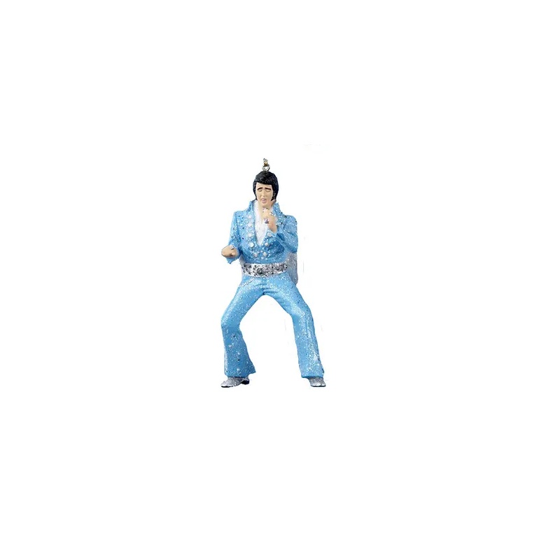 Weihnachtsanhänger Elvis Presley Jumpsuit Ornament hellblau