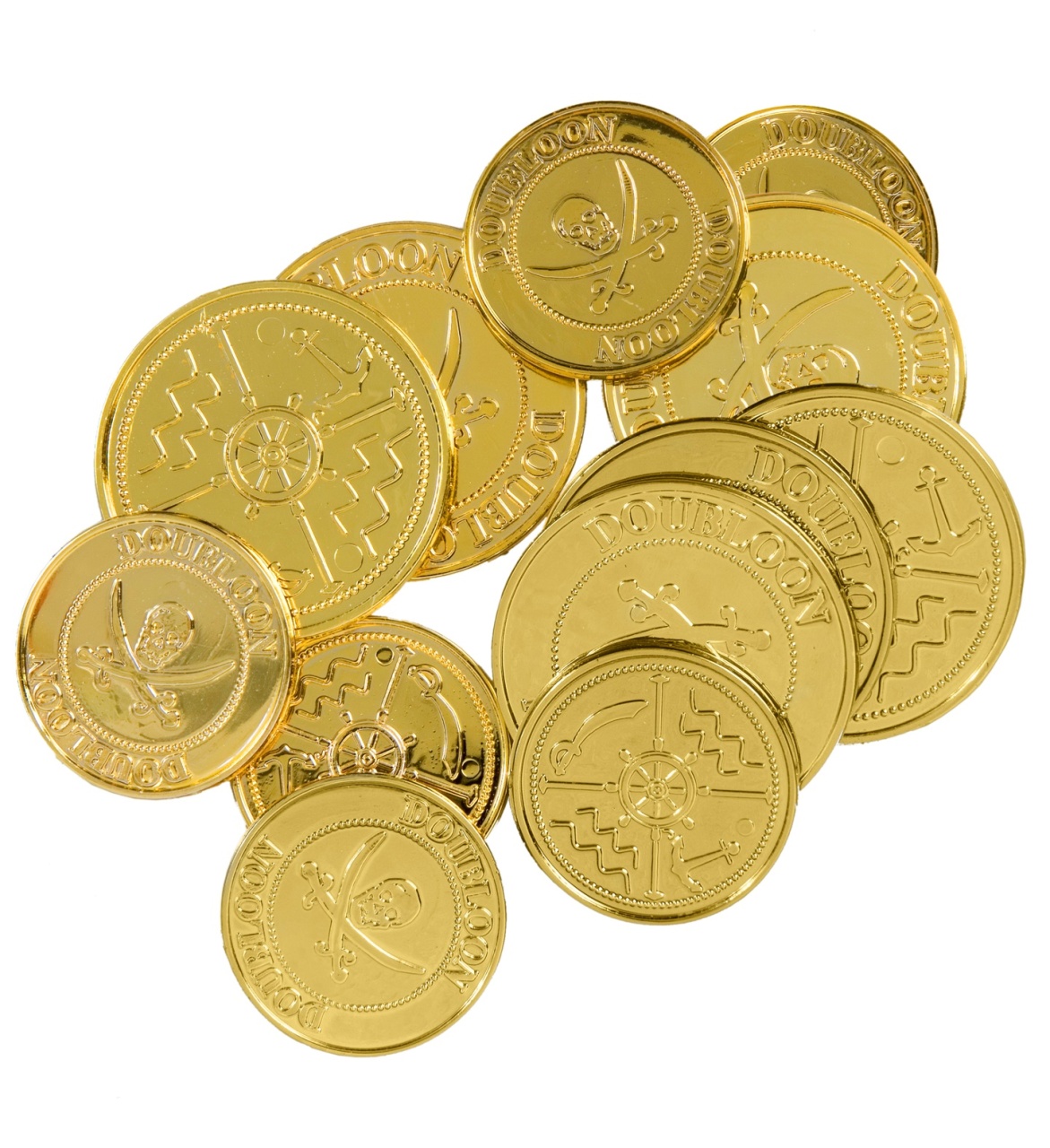 Kostüm Zubehör Münzen Set Golddublonen 12 Stück