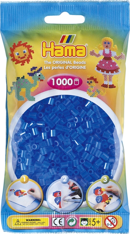 Hama Bügelperlen 1000 Stück transparent blau