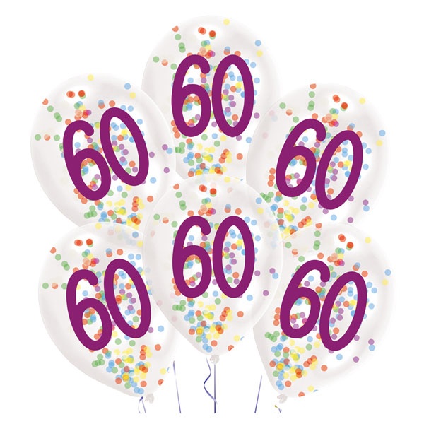 Ballons 60 Confetti Bithday