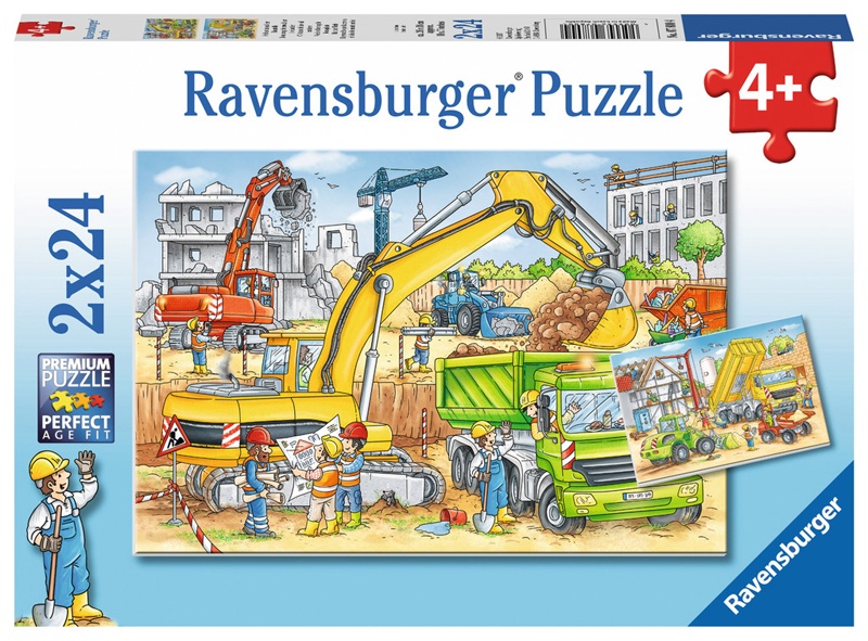 Ravensburger Puzzle Viel zu tun auf der Baustelle 2 x 24