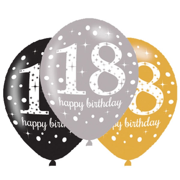 Latexballons 18 Jahre Sparkling Birthday