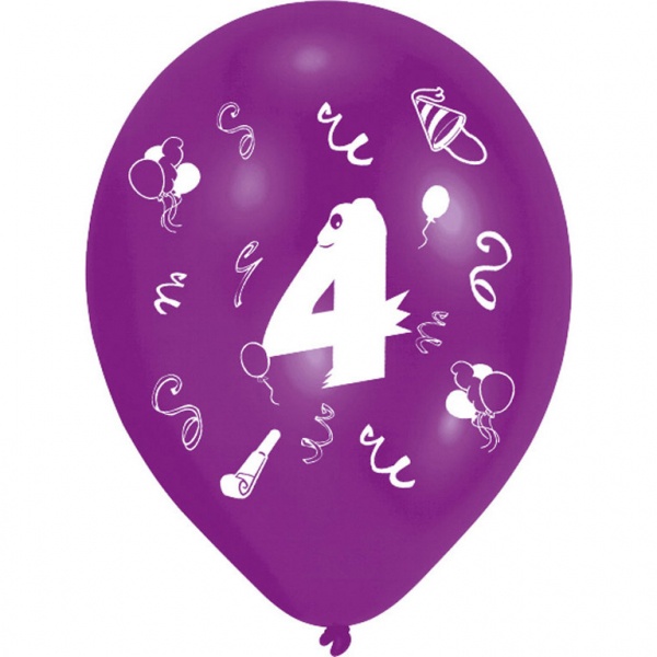 Luftballons mit Zahl 4