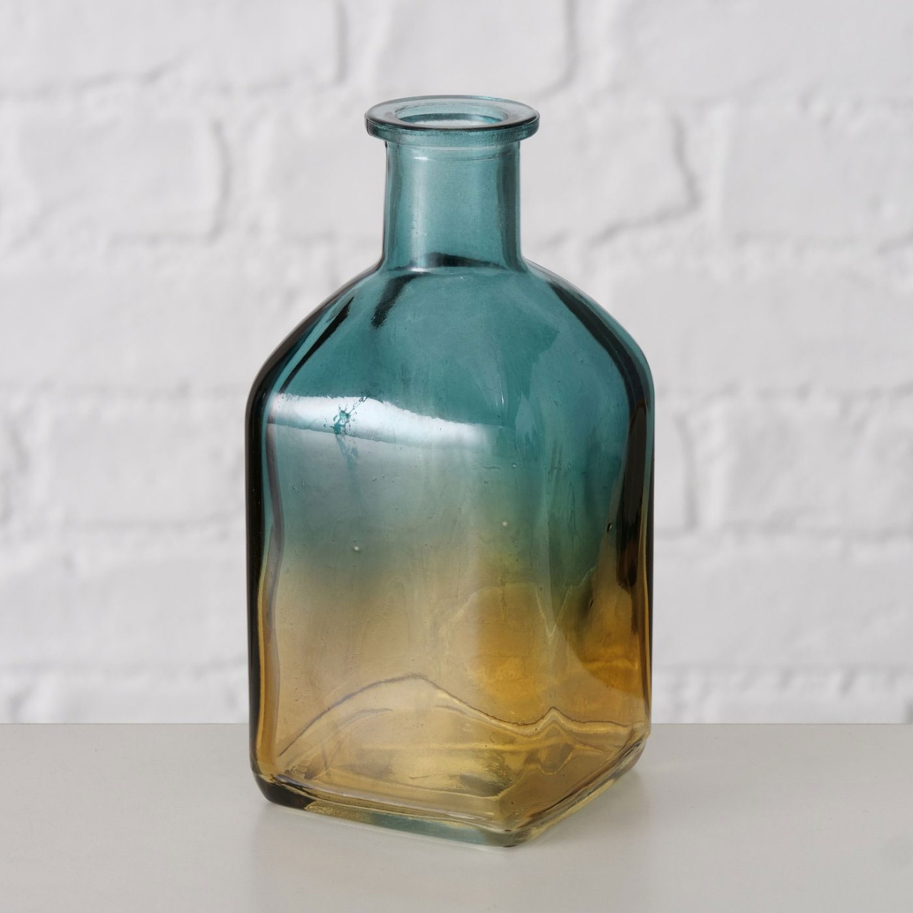 Boltze Glas-Vase Eliana eckig glatt farbverlauf H 15cm