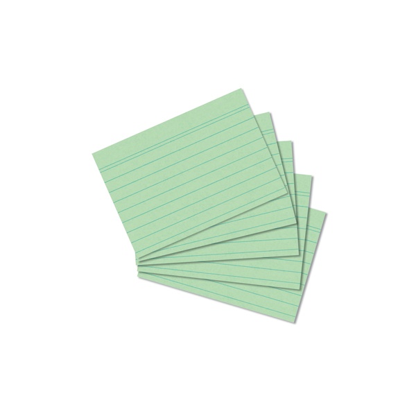 Karteikarten A8 grün liniert 100 Stück
