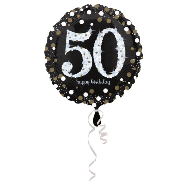 Folienballon sparkling Zahl 50