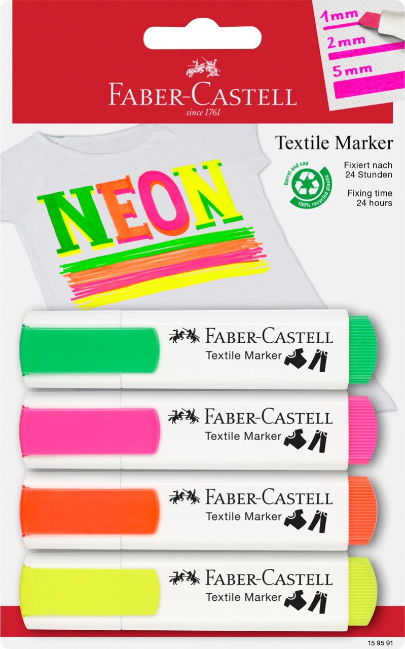 Faber Castell Textilmarker neon 4er Pack