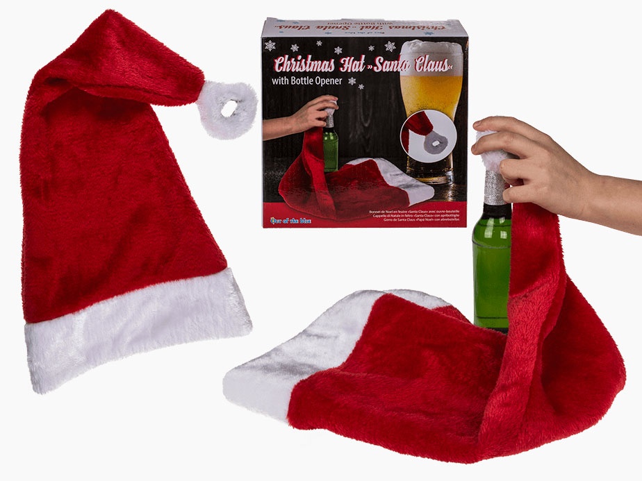Filz-Weihnachtsmütze Santa Claus mit Flaschenöffner